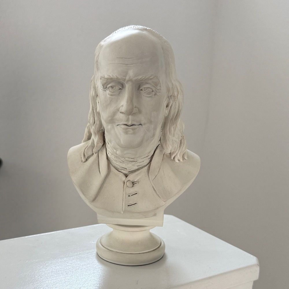 Vintage Benjamin Franklin Coin Bank Bust Houdon Philadelphia Museum of Art